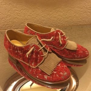 Valeria Bazante women's red oxfords